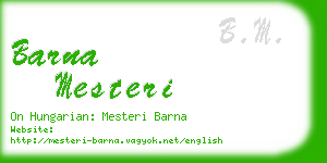 barna mesteri business card